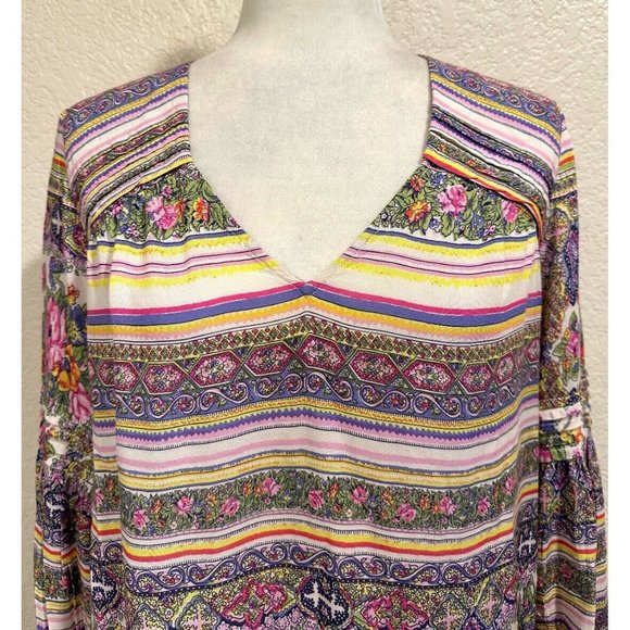 Anthropologie Maeve Ceresco Peasant Boho  Floral Blouse - Picture 3 of 6